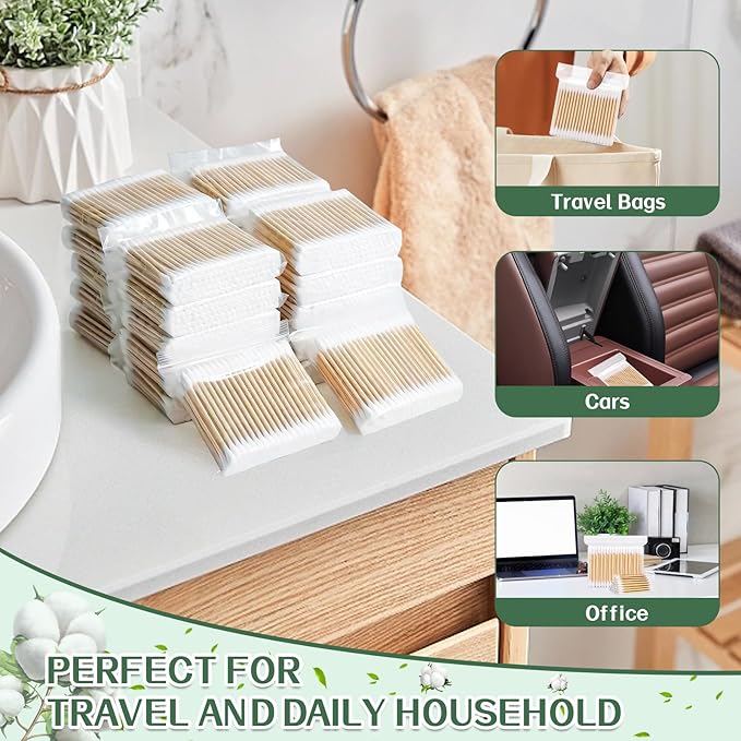 Bamboo Cotton Swabs 1000 Count, Organic Cotton Swabs - Image 4