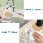 Abstract Minimalistic Geometric Kitchen Sink Splash Guard Mat Absorbent Fast - Image 5