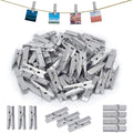 50pcs Silver Wooden Clothes Pins by iKammo