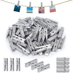 50pcs Silver Wooden Clothes Pins by iKammo