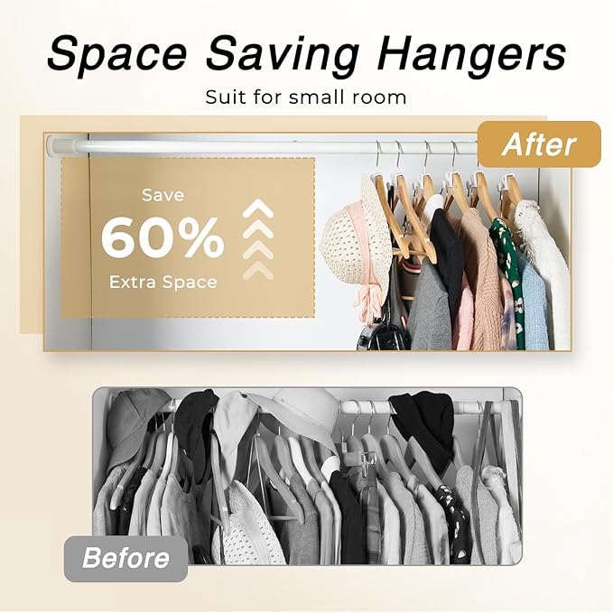 HOUSE DAY Space Saving Hangers 20 Pack, Clothes Hanger Connector Hooks - Image 2