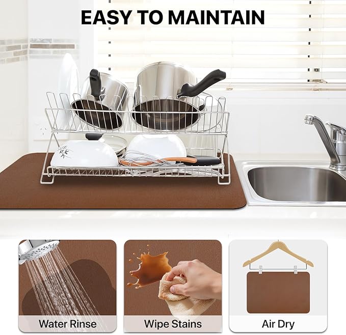 Dish Drying Mat for Kitchen Counter, Coffee Mat - Image 4