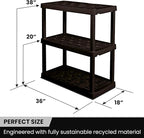 Oskar Heavy Duty Plastic Storage Shelves- for Garage, Kitchen, Bathroom Basement Kids Room, Stackable 3-Tier Black Organizer Rack for Books Shoes, Toys, Pantry, Cleaning and Closet Organization - Image 3