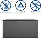 Cosco Outdoor Living 88180BGY1E Cosco Outdoor Patio Storage, Extra Large, 180 Gallons, Charcoal Deck Box, Black/Gray - Image 5