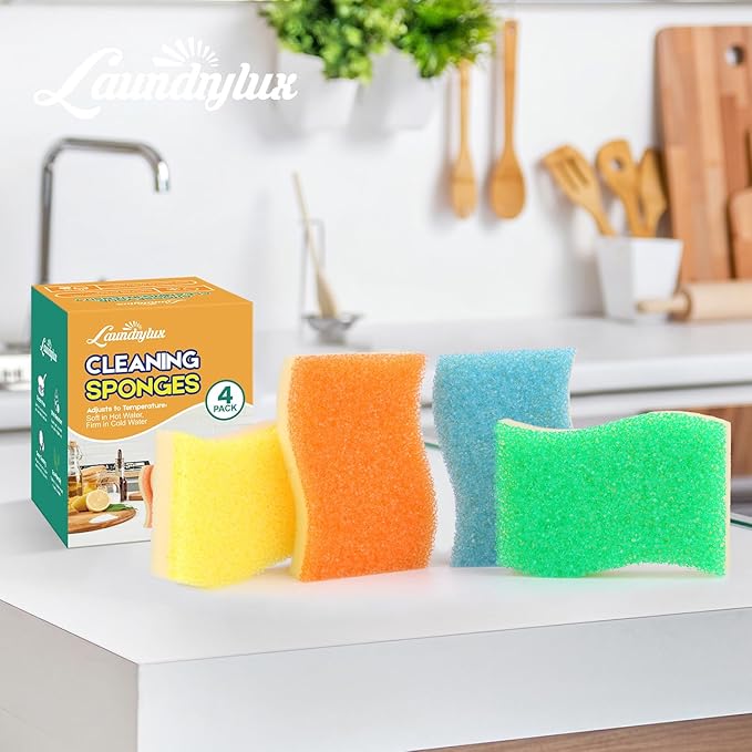 Scrub Sponge, 8 Pack Dual-Sided Temperature-Responsive Scrubber - Image 7
