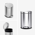 simplehuman 4.5 Liter / 1.2 Gallon Round Bathroom Step Trash Can, Polished - Image 2