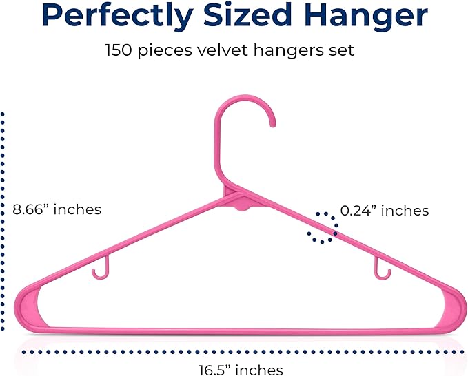 SereneLife 150 Pack Plastic Hangers, Space-Saving Closet Organizers, Durable - Image 2