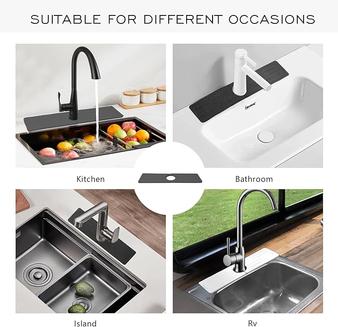 Stone Faucet Mat for Kitchen Sink, Diatomite Fast Drying Absorb Moisture Tray - Image 7
