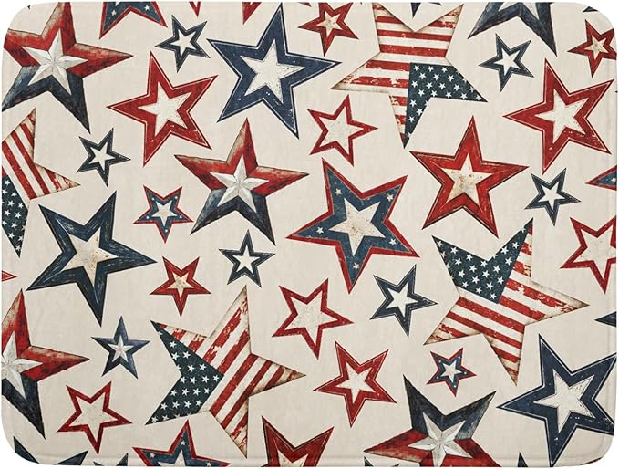 Flag Stars Stripes Patriotic 4th of July Dish Drying Pad 18 x 24 Inch by APORTT