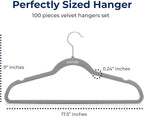 SereneLife 100-Pack Premium Velvet Hangers – Ultra-Thin, Non-Slip & Heavy-Duty - Image 2