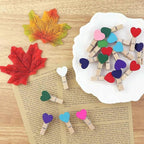 80 Pieces Wooden Heart Clothespins Mini Heart Photo Clips Colorful Small - Image 8