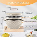 4-1 Colander with Bowl Set, Food Strainers and Colanders, Fruit Washing Bowl - Image 7