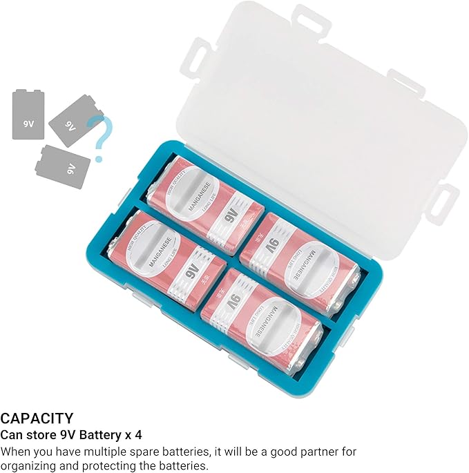 JJC 9V Battery Case for 4x 9V, Water-Resistant & Shockproof, 9V Battery Storage - Image 6