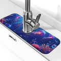Faucet Draining Mat For Kitchen Sink, Ocean Jellyfish Corals Diatom Mud by indokyeyqaz