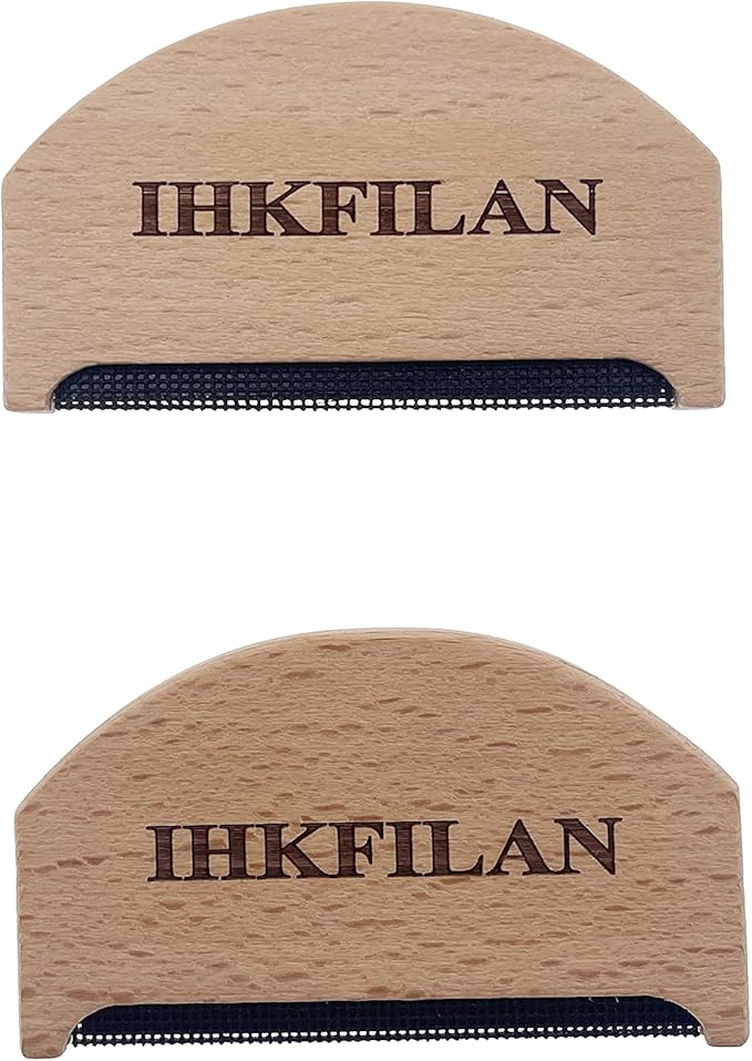 2pcs Wood Sweater Comb Cashmere Wool Comb De-Pilling Knitwear Lint Removers by IHKFILAN
