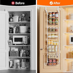 Delamu Narrow Over The Door Pantry Organizer, 8-Tier Metal Pantry Door - Image 5