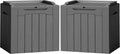 Flamaker 2 Pack Deck Box 31 Gallon Waterproof Resin Storage Box with Lid Indoor Outdoor Delivery Box Storage Bin for Patio Cushions (Grey) by Flamaker