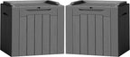 Flamaker 2 Pack Deck Box 31 Gallon Waterproof Resin Storage Box with Lid Indoor Outdoor Delivery Box Storage Bin for Patio Cushions (Grey) by Flamaker