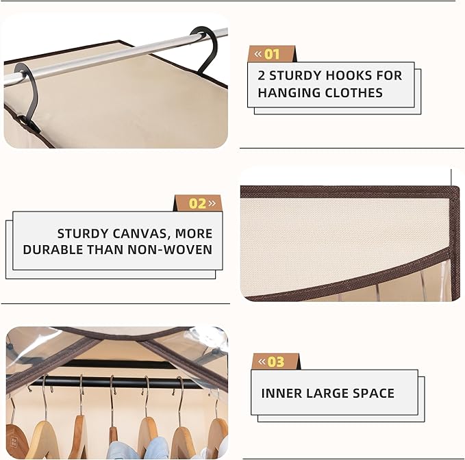 STORAGE MANIAC 2-Pack Hanging Garment Bag Zipper Cover - Image 5
