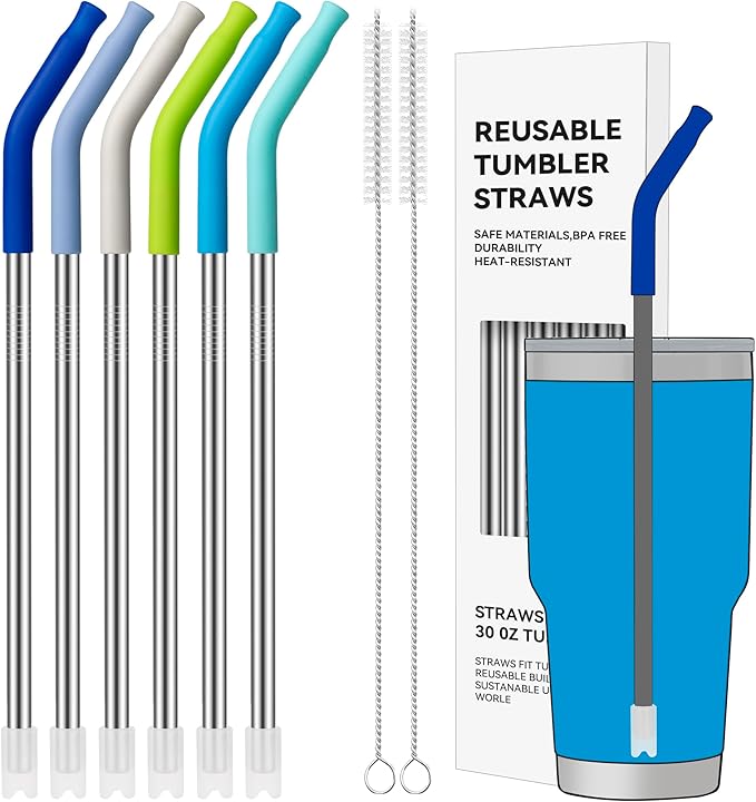 30 oz Straight Metal Straws by AccessoriesForWaterBottle