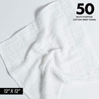 100% Cotton Terry Towels Cleaning Cloths Pack of 50 White Cotton Terry Cloth - Image 2