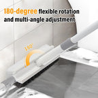 Floor Scrub Brush with Long Handle, Double-Sided V-Shaped Deck Brush, Grout - Image 4