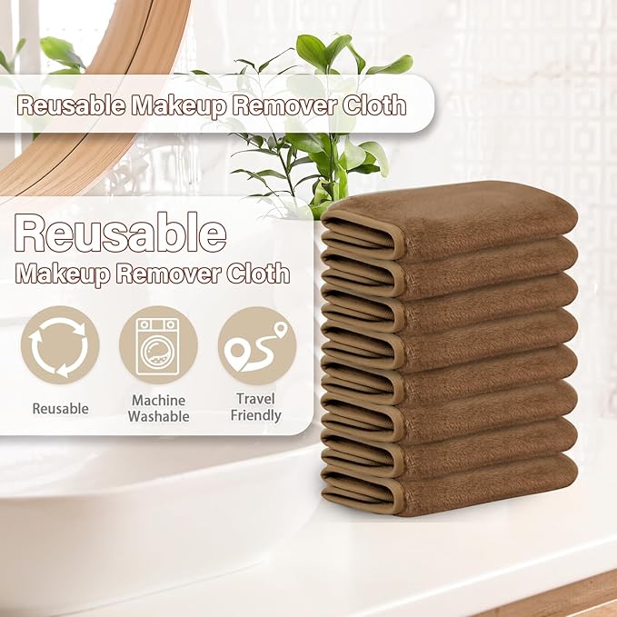 Nugilla Makeup Remover Cloths, 8 Packs Makeup Remover Towels Reusable Face Wash - Image 5