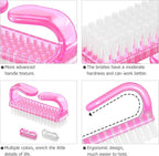 Handle Grip Nail Brush, Hand Fingernail Brush Cleaner Scrubbing Kit Pedicure - Image 5
