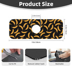 Yellow Banana Black Kitchen Sink Splash Guard Faucet Mat Super Absorbent Fast - Image 2