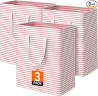 3 Pack Large Laundry Basket, Waterproof & Freestanding Laundry Hamper, by Unknown