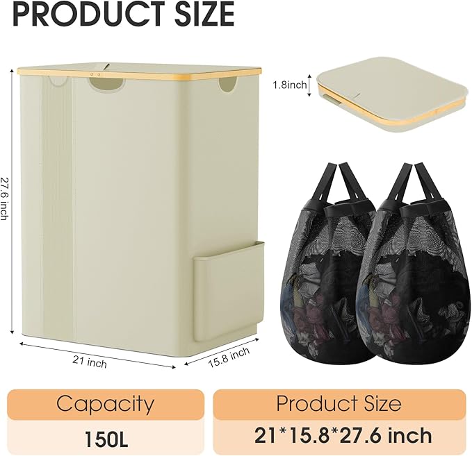 Laundry Basket Clothes Hamper - Image 2