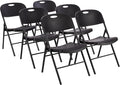 Amazon Basics Sturdy Foldable Plastic Chair, Portable, 350-Pound Capacity, Black, 6-Pack by AmazonBasics