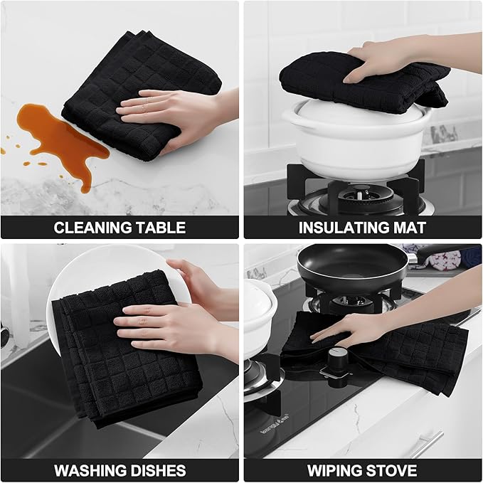 Homaxy Premium Cotton Kitchen Towels 16"x 28", Large Natural Ring Spun 390 GSM - Image 4