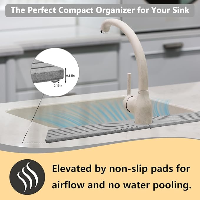 Stone Faucet Mat for Kitchen Sink - Image 4