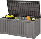 Outdoor Storage Box, Resin Deck Boxes Indoor and outdoor, Waterproof Storage Box Lockable Lid (Grey, 180 Gallon) - Image 5