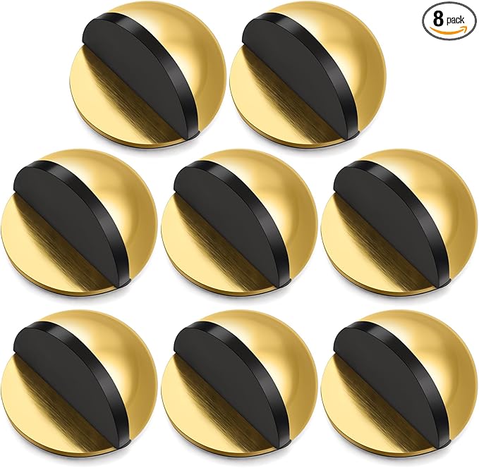 8 Pcs Self Adhesive Door Stoppers, Stainless Steel Floor Door Stop Wall by Unknown