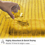 4 Pcs Yellow Cabana Stripe Large Bath Towels 35"x70" Oversized Bath Sheet Super - Image 5