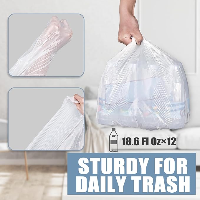 4 Gallon Small Trash Bags, Transparent - Image 4