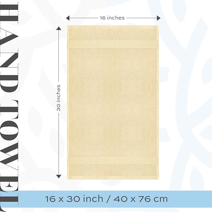 White Classic Luxury Beige Hand Towels - Image 4