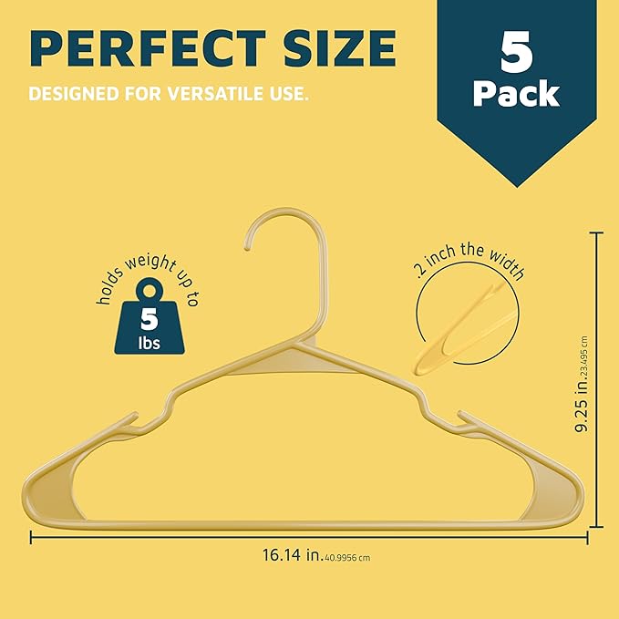 Lifemaster Plastic Clothes Hangers – Heavy Duty Hanger Set, - Image 2