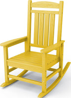 KINGYES HDPE Rocking Chairs Outdoor, Patio Rocking Chairs with 330lbs Support, Smooth Porch Rocker for Deck Lawn Yard, Yellow by KINGYES