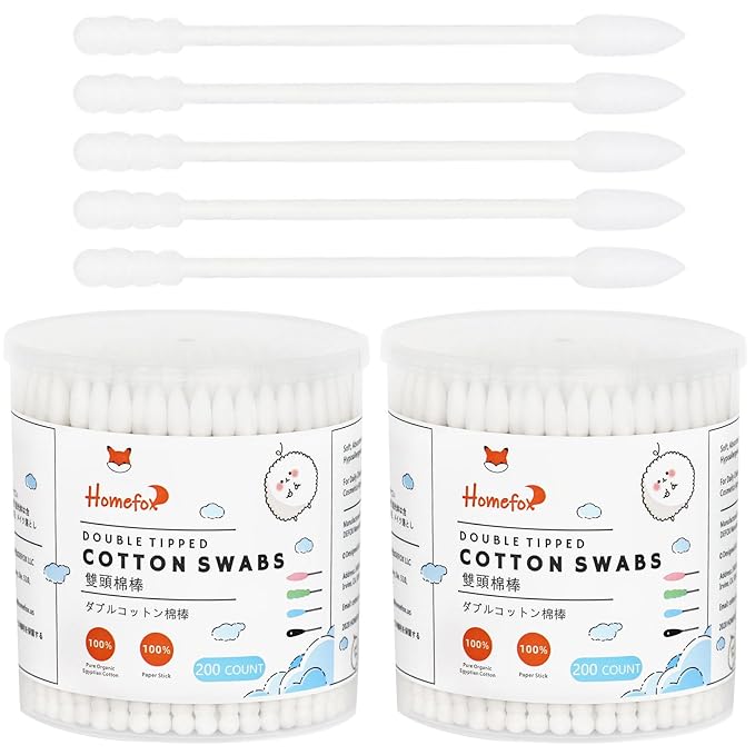 White Cotton Swabs Spiral Pointed by HOMEFOX
