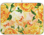Tarity Watercolor Yellow Rose Dish Drying Mat by Unknown