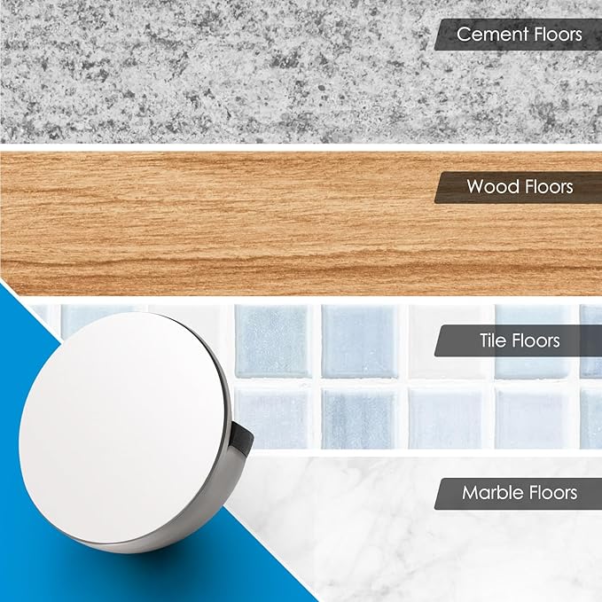 4 Pcs Self Adhesive Door Stoppers, Stainless Steel Floor Door Stop Wall - Image 4