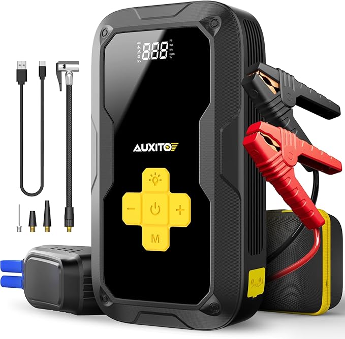 Jump Starter with Air Compressor, AUXITO 6000A Portable Car Jumper, 150PSI by AUXITO