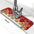 Christmas Snowflakes Gingerbread Man Deer Tree 15" X 5.5" Kitchen Sink Splash by FDNUPIAN