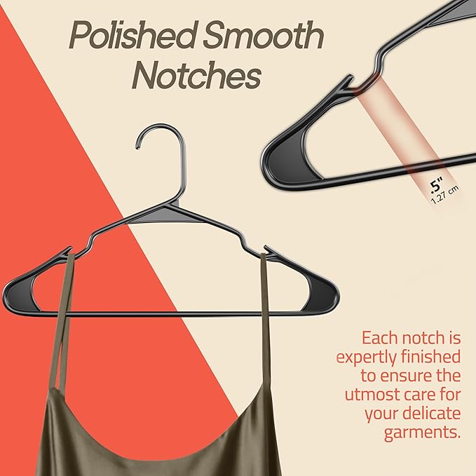 Gray Plastic Hangers 200 Pack– Heavy-Duty Plastic Hangers Slim and Space-Saving - Image 6