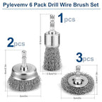 6Pcs Professional Wire Wheel, Carbon Steel Wire Brush - Image 2