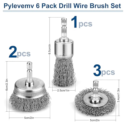 6Pcs Professional Wire Wheel, Carbon Steel Wire Brush - Image 2