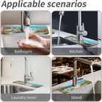 Kitchen Sink Splash Guard，Beach-scene Faucet Mat Sink Gadgets-Super Absorbent - Image 7